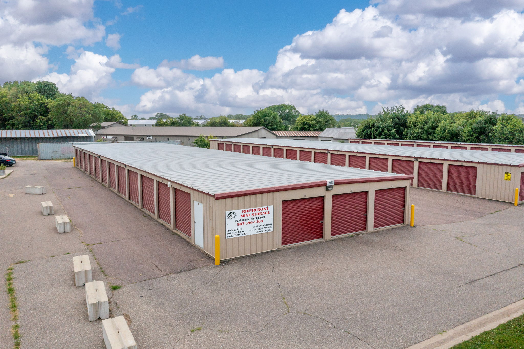 Riverfront Mini Storage in Mankato, MN Drone View